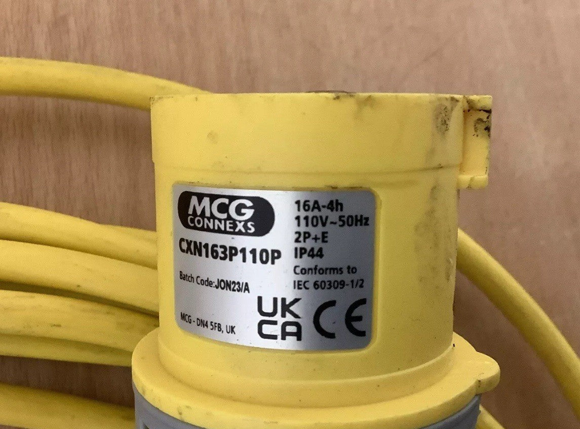 ⚡7m 110v Extension Lead 16A Yellow SITE POWER CABLE BUILDER WORKSHOP TOOL (11)