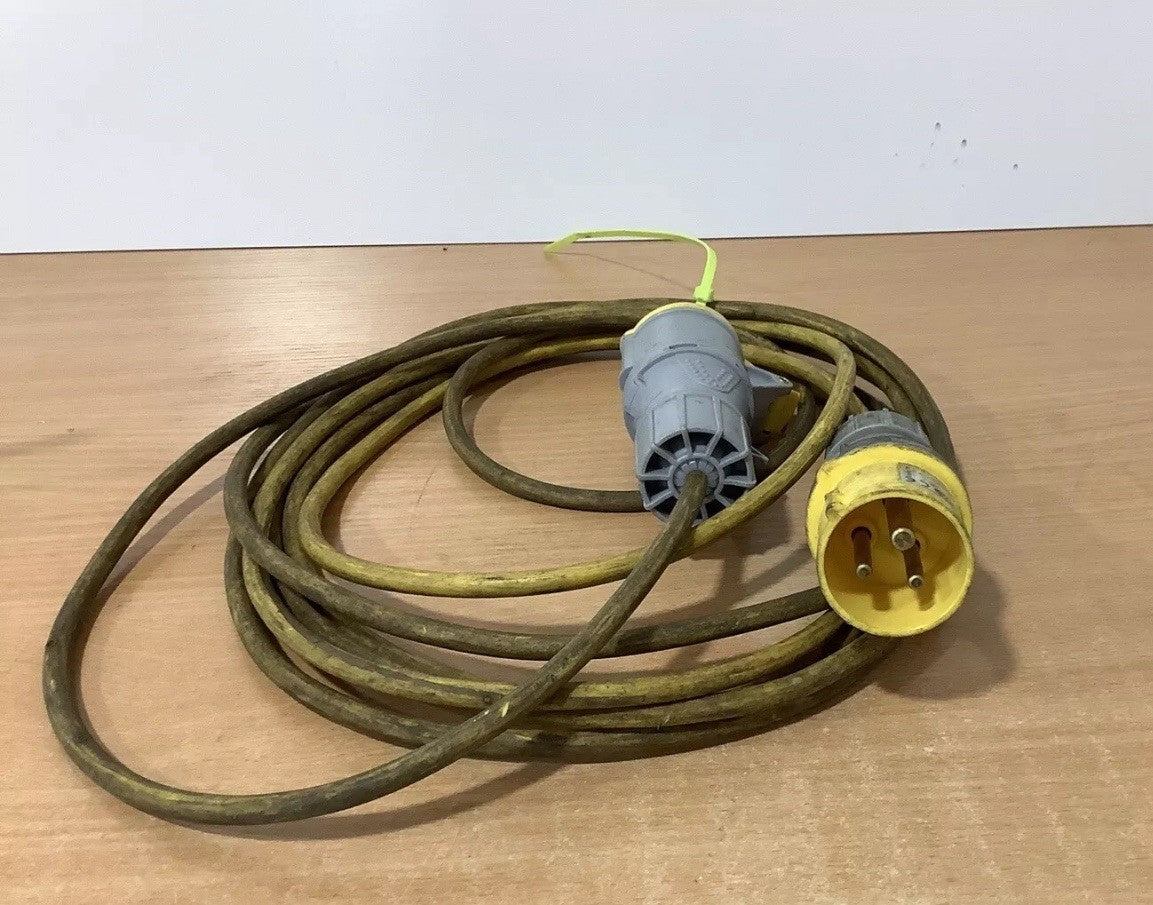 2 ⚡7m 110v Extension Lead 16A Yellow SITE POWER CABLE BUILDER WORKSHOP TOOL (11)