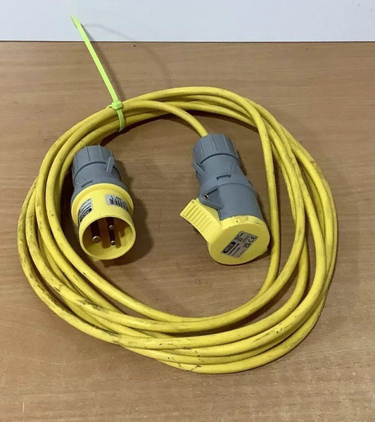 ⚡7m 110v Extension Lead 16A Yellow SITE POWER CABLE BUILDER WORKSHOP TOOL (11)