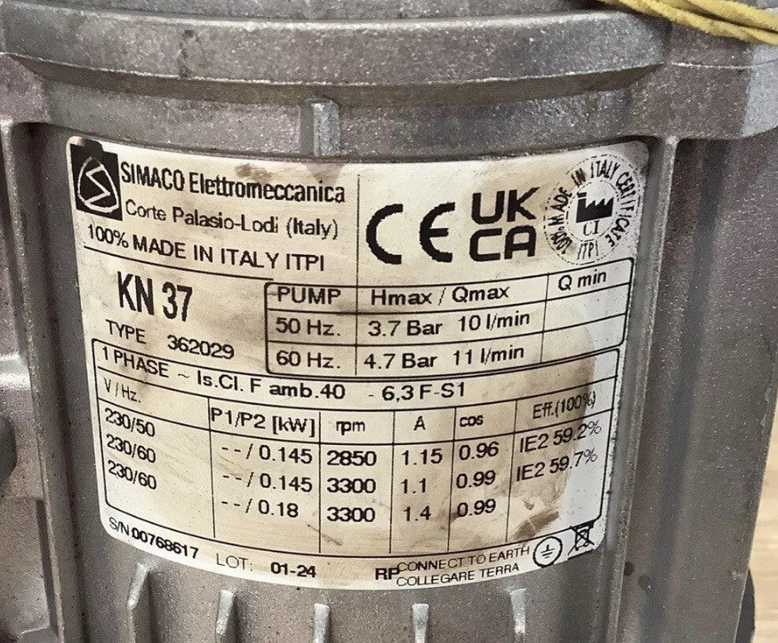 SIMACO KN37 WATER PUMP TO SUIT MIG / TIG WELDERS (KN33, KN35, CEME REPLACEMENT)