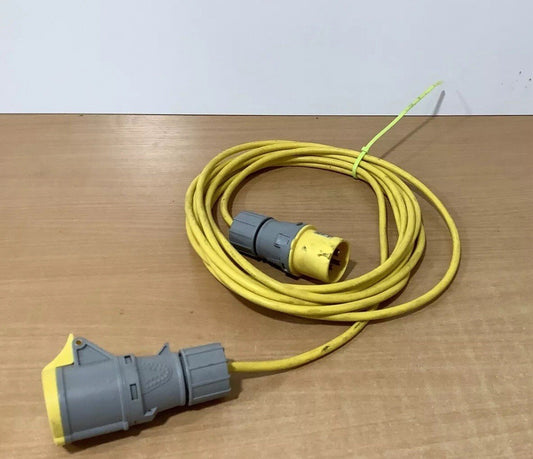 ⚡7m 110v Extension Lead 16A Yellow SITE POWER CABLE BUILDER WORKSHOP TOOL (11)